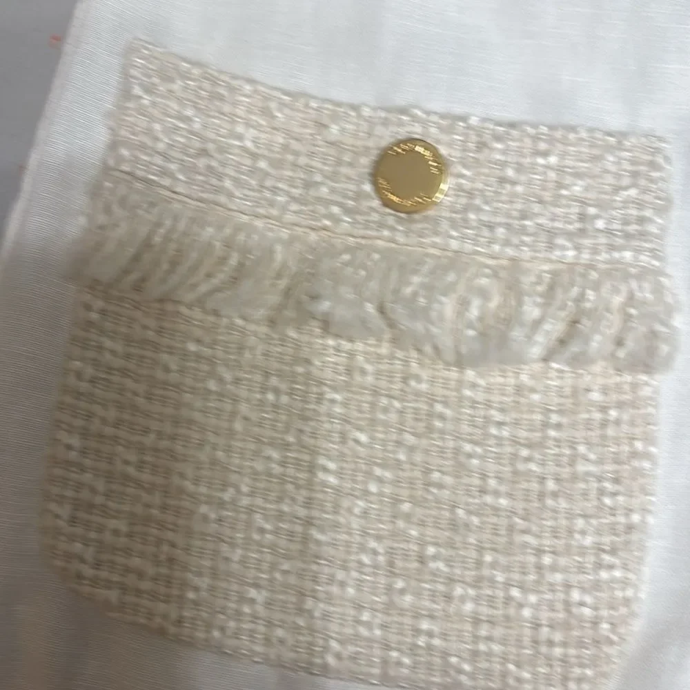 TORY BURCH Boho Cream Linen Blend
Dress Button Pockets Women's Size 2 - Picture 8 of 10